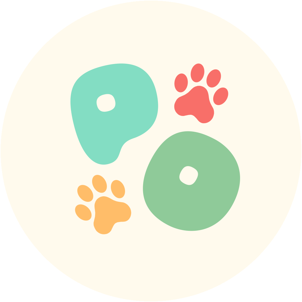 Paws Off bouncing letters and paw image